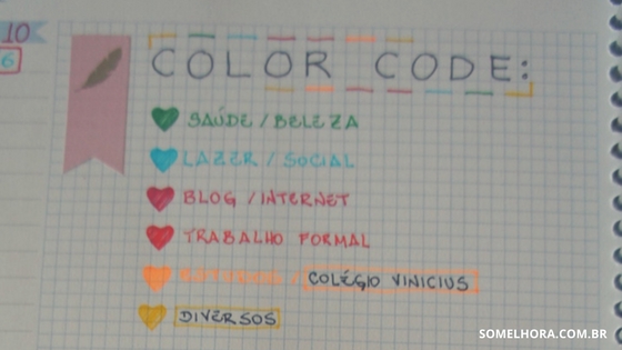 meu código de cores da agenda