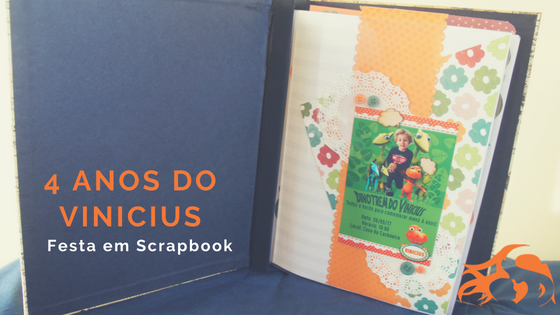 Scrapbook dinossauro: 4 anos do Vinicius