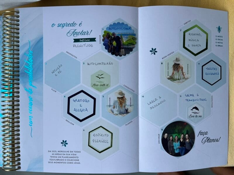 página de inspiração no meu planner 2025